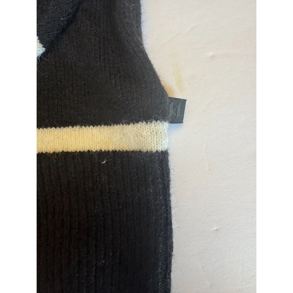 Karl Lagerfeld Paris Sweater Womens Medium Black C’est La Vie Ruffle Shoulder - Picture 5 of 9